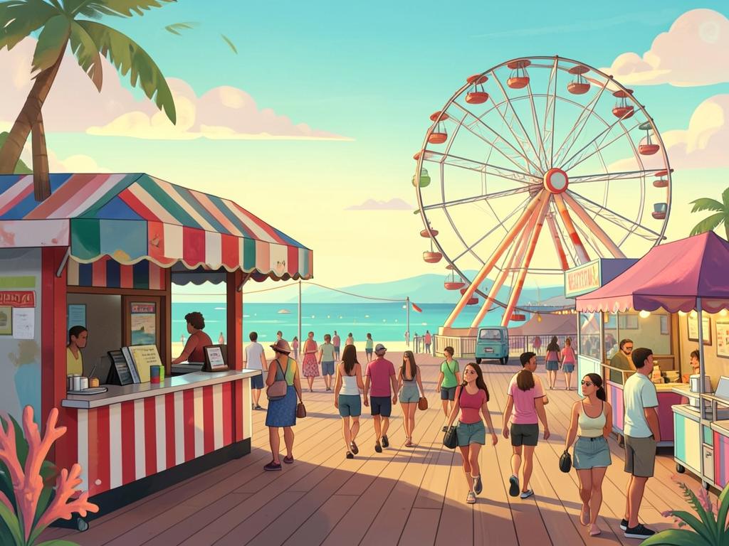 Illustrated scene from Break-even Boardwalk