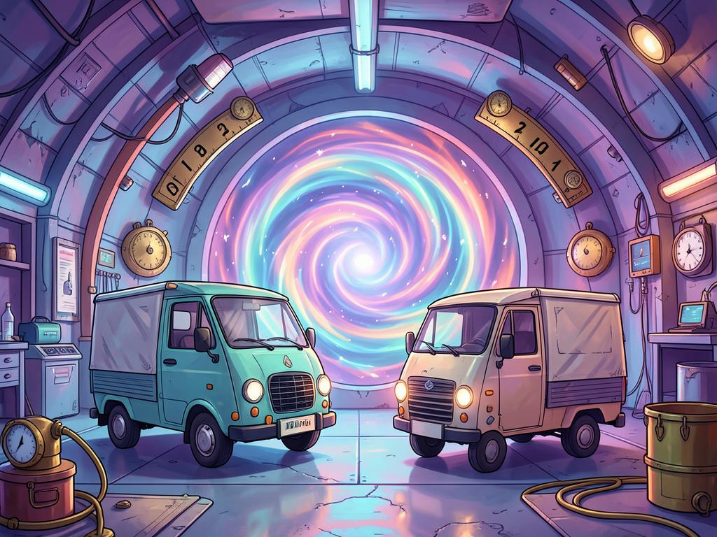 Illustrated scene from Depreciation Time Machine