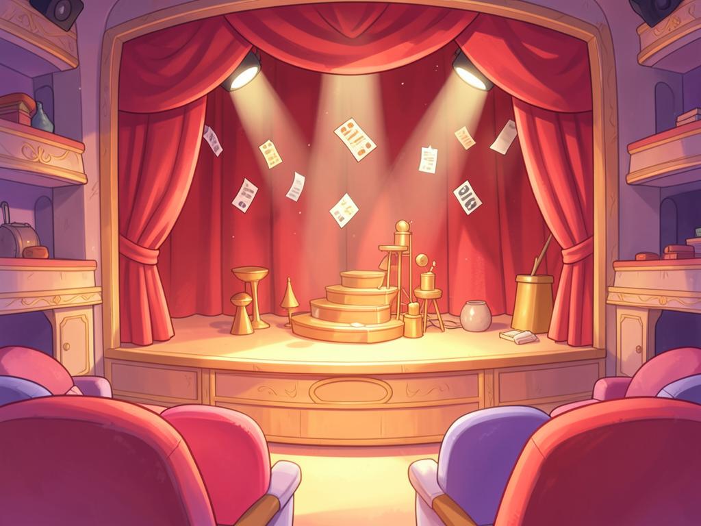 Illustrated scene from Profit & Loss Theatre